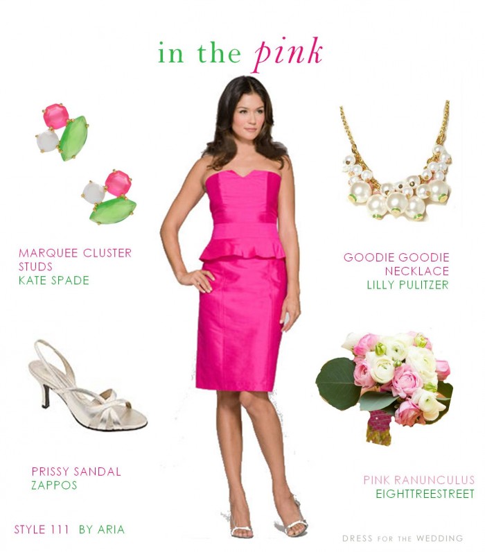 Pink Peplum bridesmaids dress