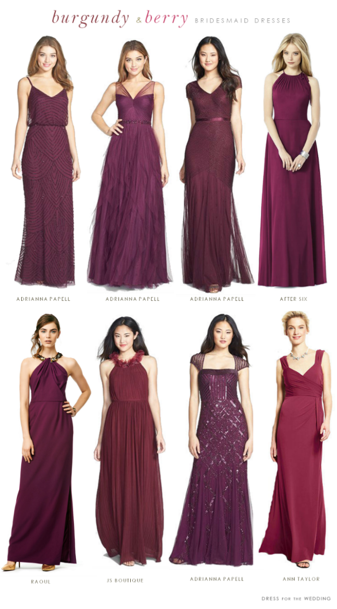 mismatched burgundy bridesmaid dresses