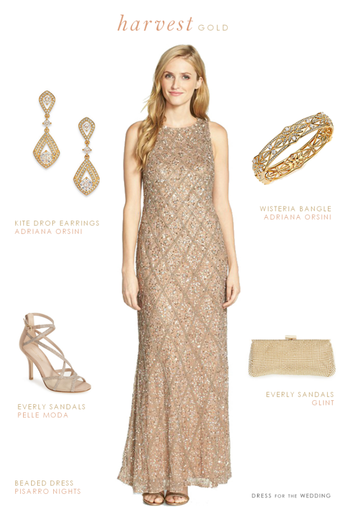 Taupe Beaded Gown for a Wedding | Dress for the Wedding