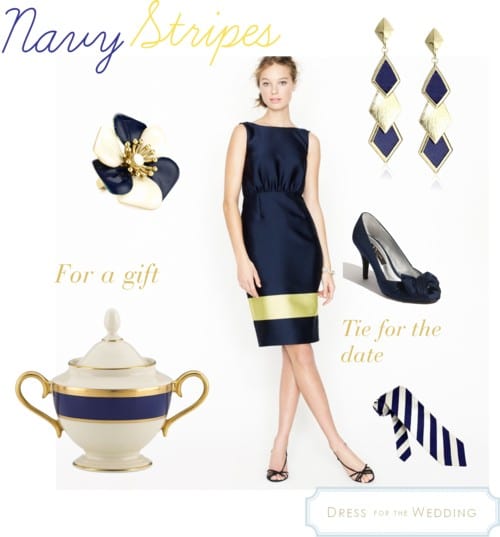 Navy and Gold Wedding Outfit