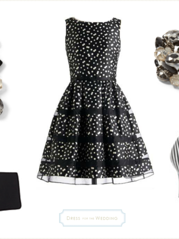black and white cocktail dress for a wedding