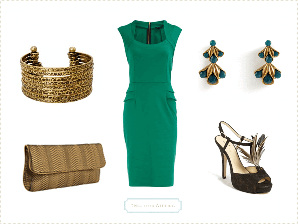 emerald dress for wedding guest