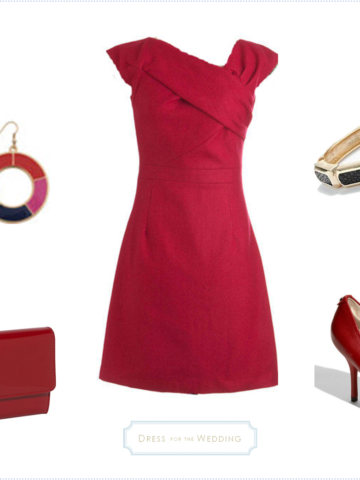 Red dress for fall wedding guest