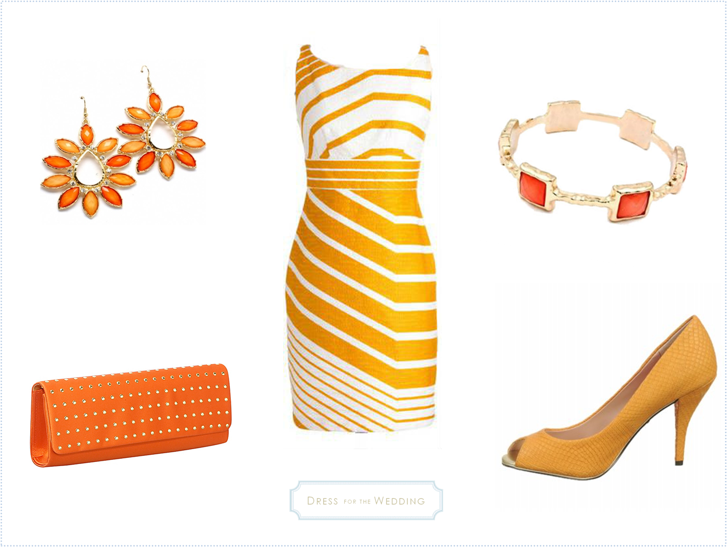 orange and yellow striped dress