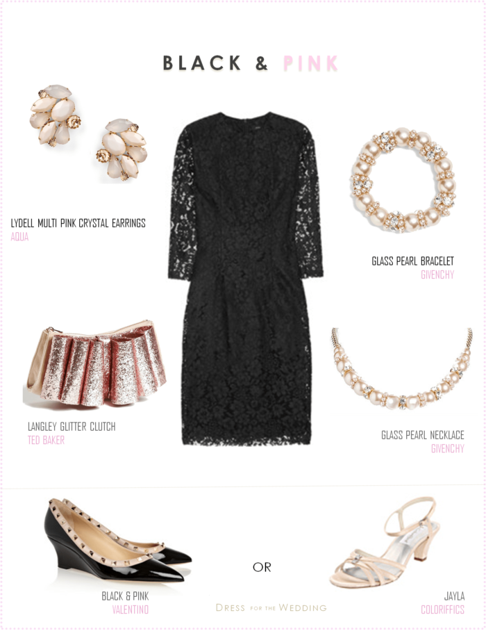 Black Lace Dress and Pink Accessories