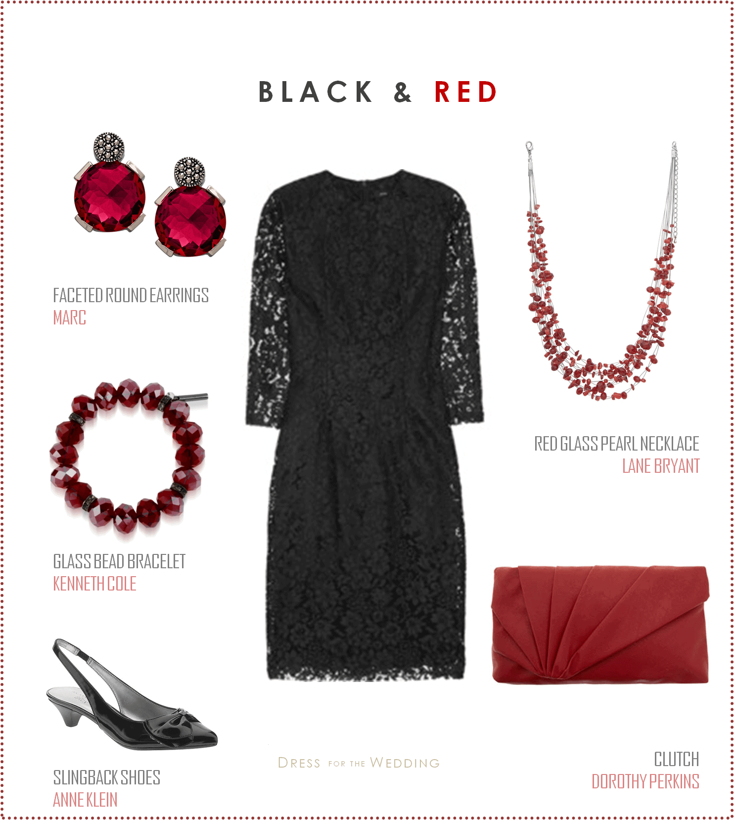 black dress with red lace