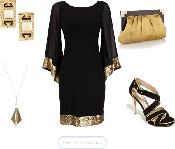 semi formal attire black and gold