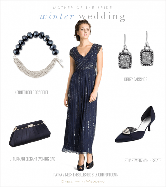 Navy Mother of the Bride Dress