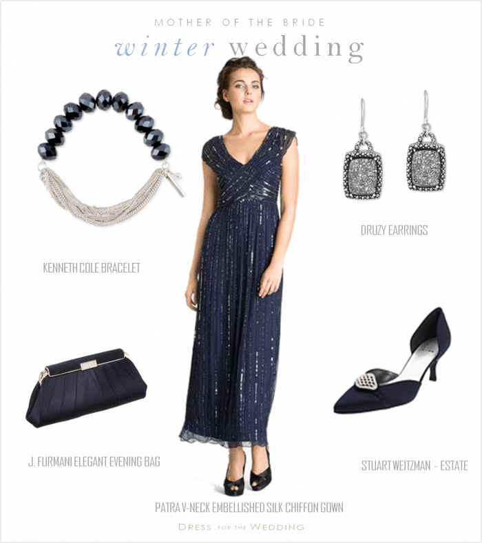 navy blue dress for mother of bride
