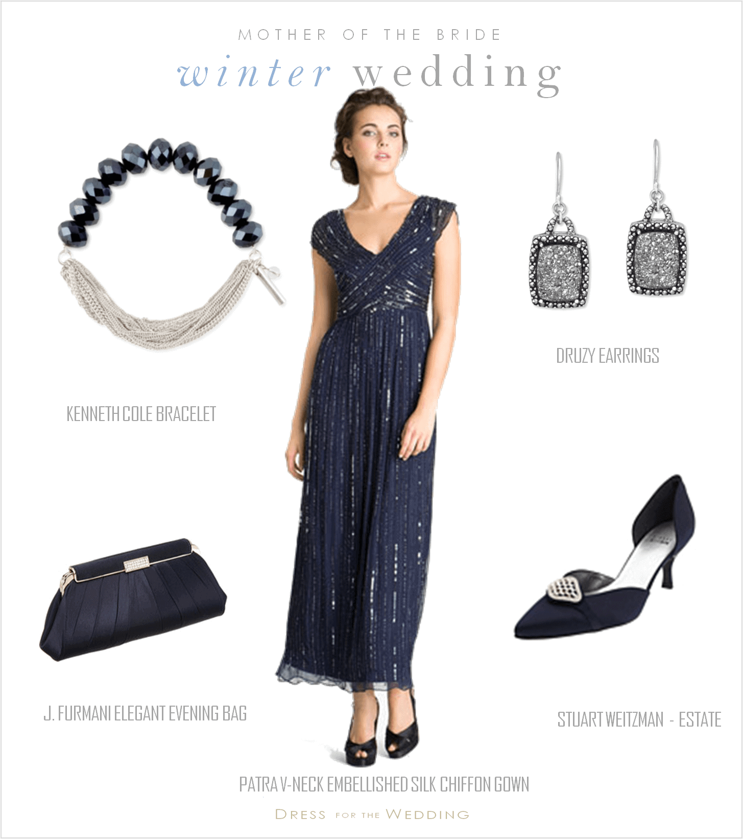 Navy Blue Mother of the Bride Dress ...