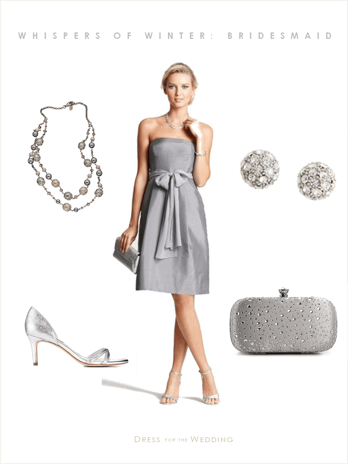 Gray Bridesmaid Dress Winter Wedding