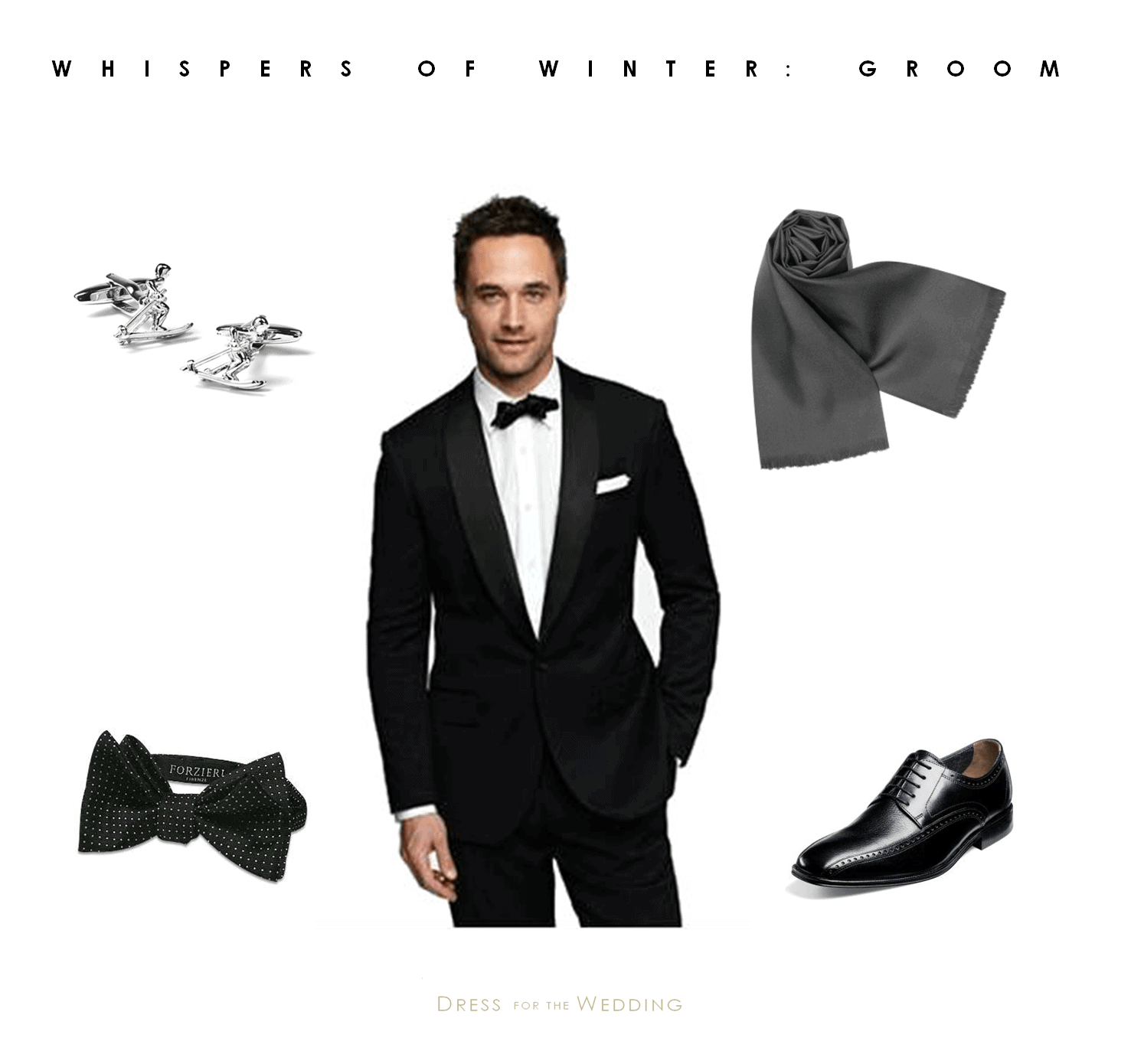 Classic Black Tuxedo  Winter Groom Attire