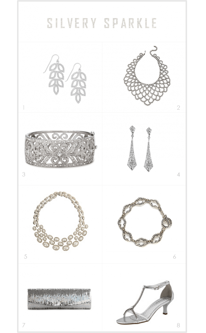 silver sparkle accessories