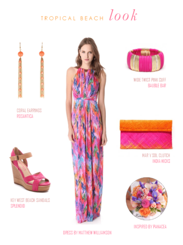 Tropical Beach Wedding Look