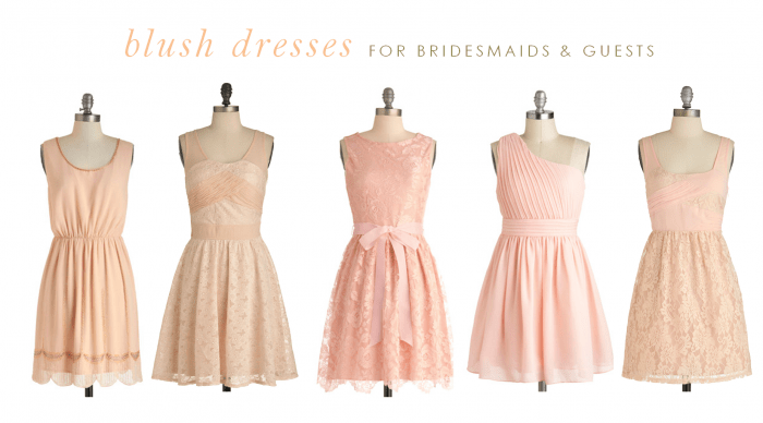 Blush Dresses For Bridesmaids and Wedding Guests