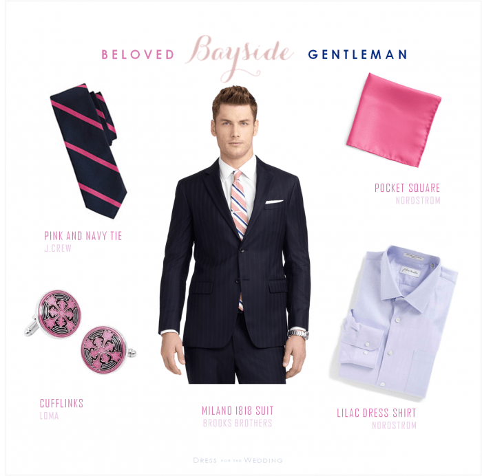 Groom in Navy and Pink