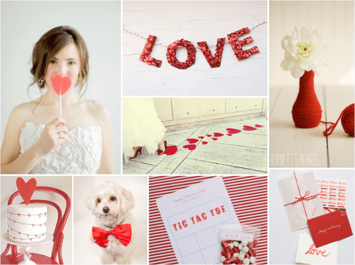 red and white valentines wedding