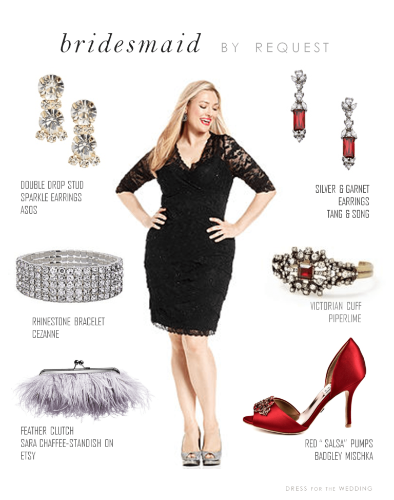 black dress with red heels images