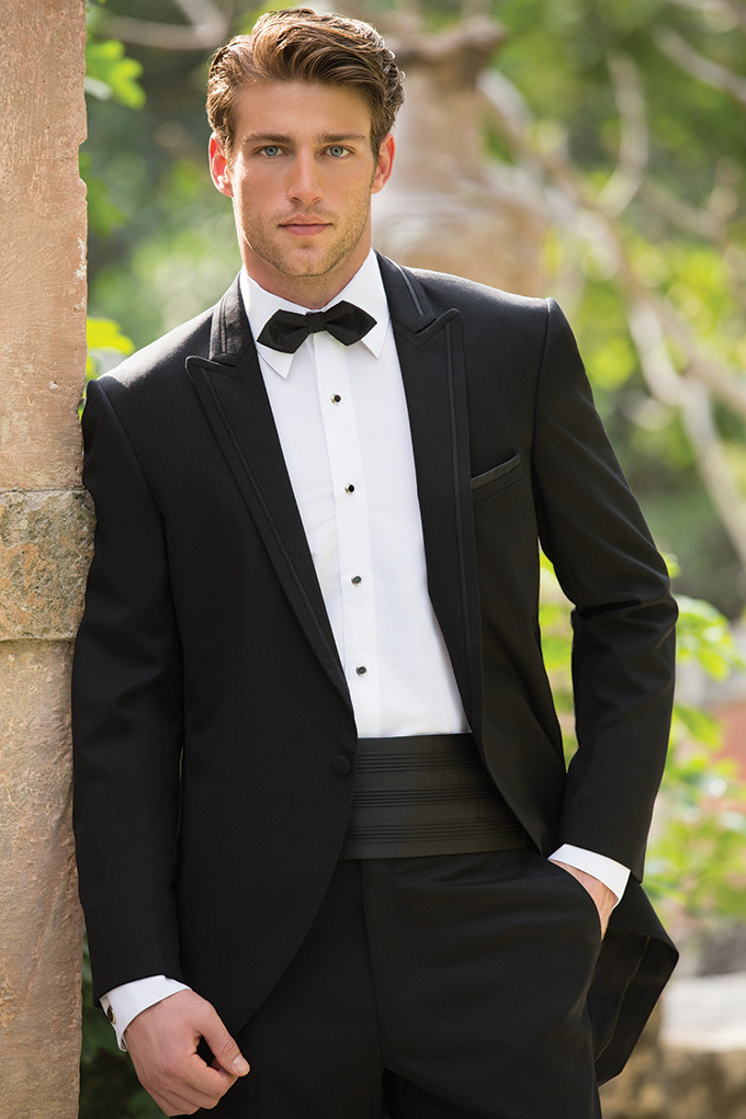 black suit with bow tie for wedding