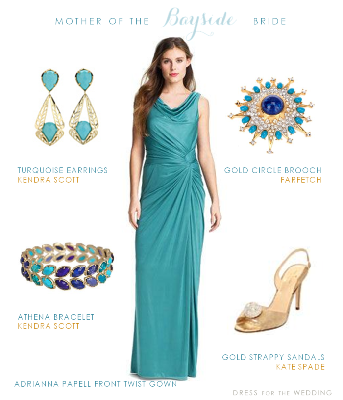 turquoise blue mother of the bride dress