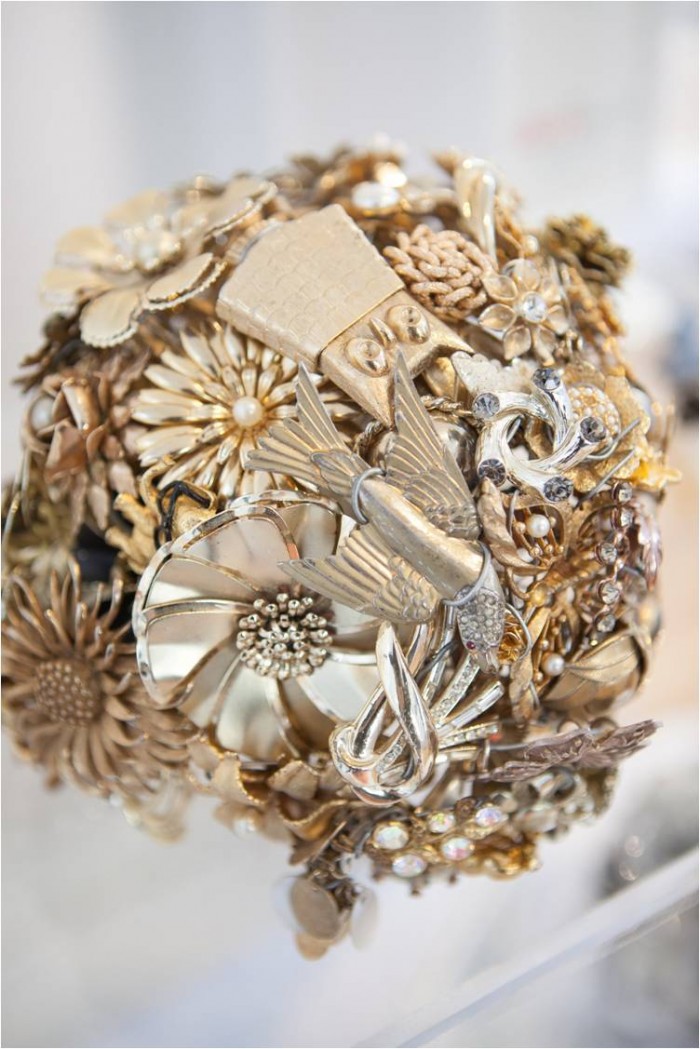 Gold Brooch Bouquet from The Ritzy Rose