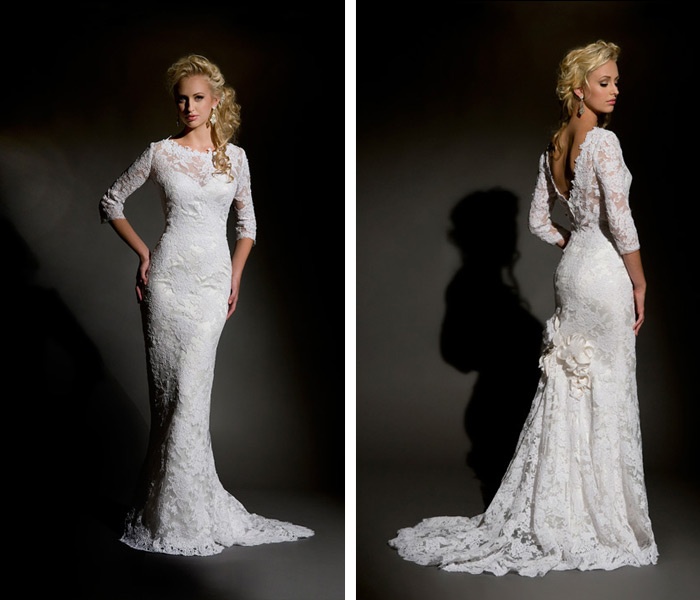 Long Sleeve Lace Gown