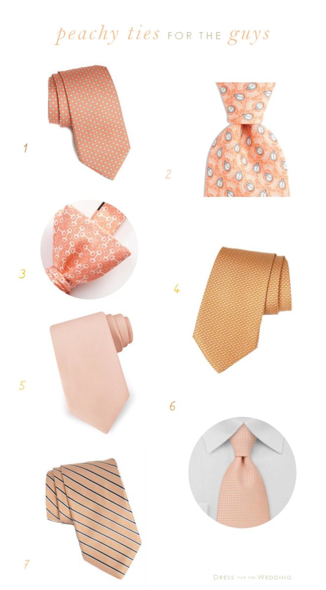 Peach Ties For Grooms and Groomsmen for Weddings