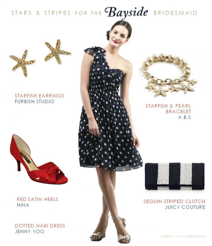 Navy and White Polka Dot Bridesmaid Dress