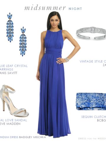 Blue Formal Gown for a Wedding Guest