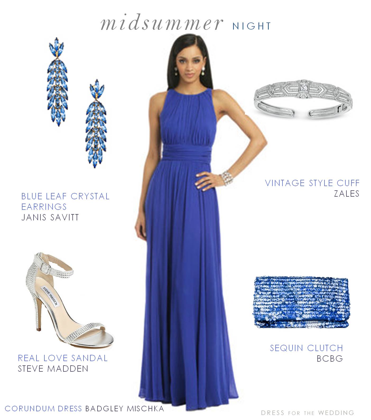 Blue Formal Dress for a Wedding Guest