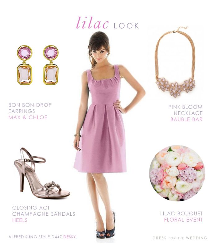 Lilac Bridesmaid Dress and Accessories