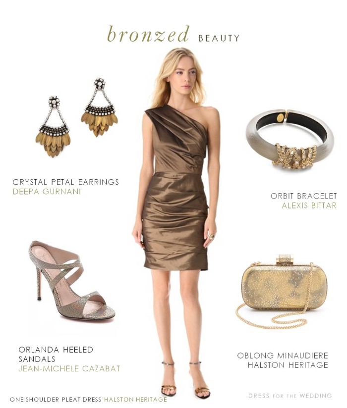 Bronze Cocktail Dress, ress for an autumn wedding