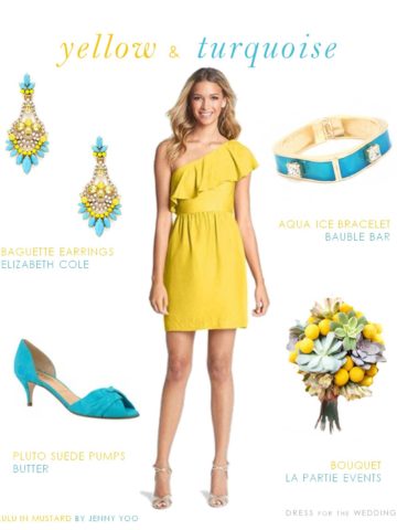 Yellow Dress and Turquoise Accessories