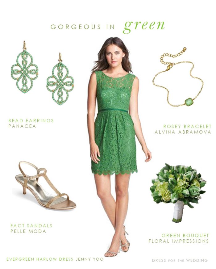 Green Lace Bridesmaid Dress