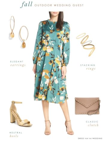 Outfits and dresses to wear to an outdoor wedding in the fall