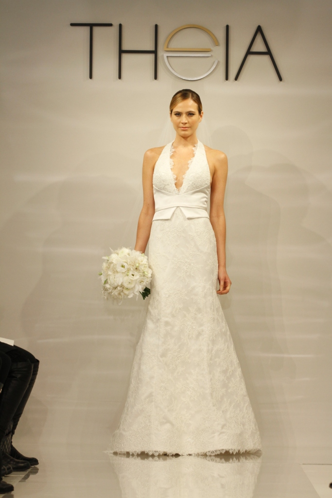 Bridgette Wedding Dress by Theia, Lace Halter Wedding Dress