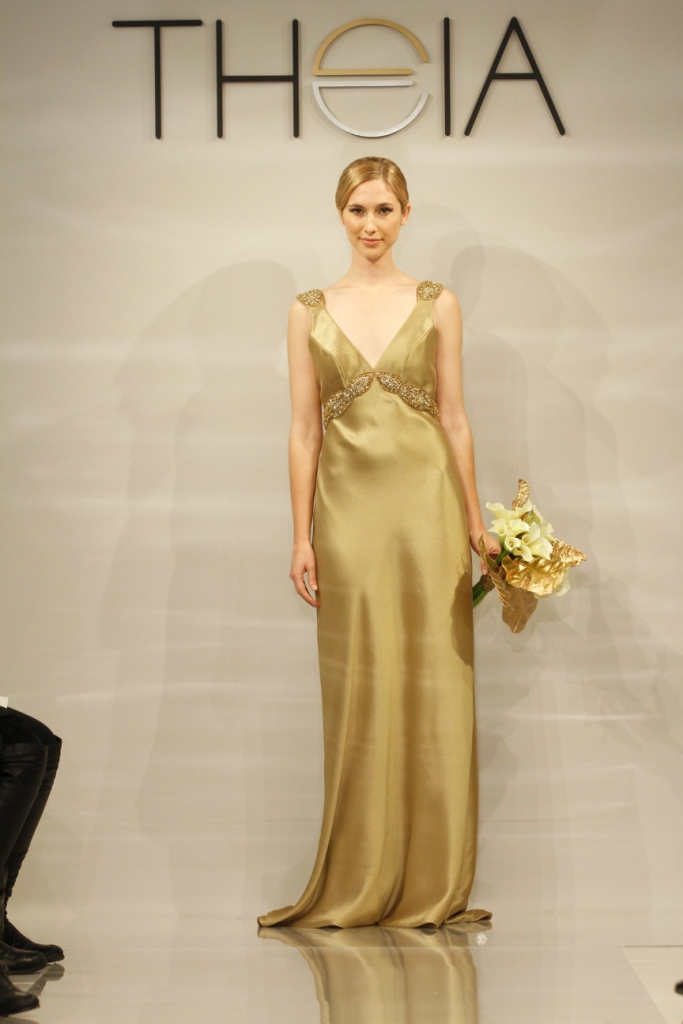 Elizabeth by Theia, Gold Wedding Dress