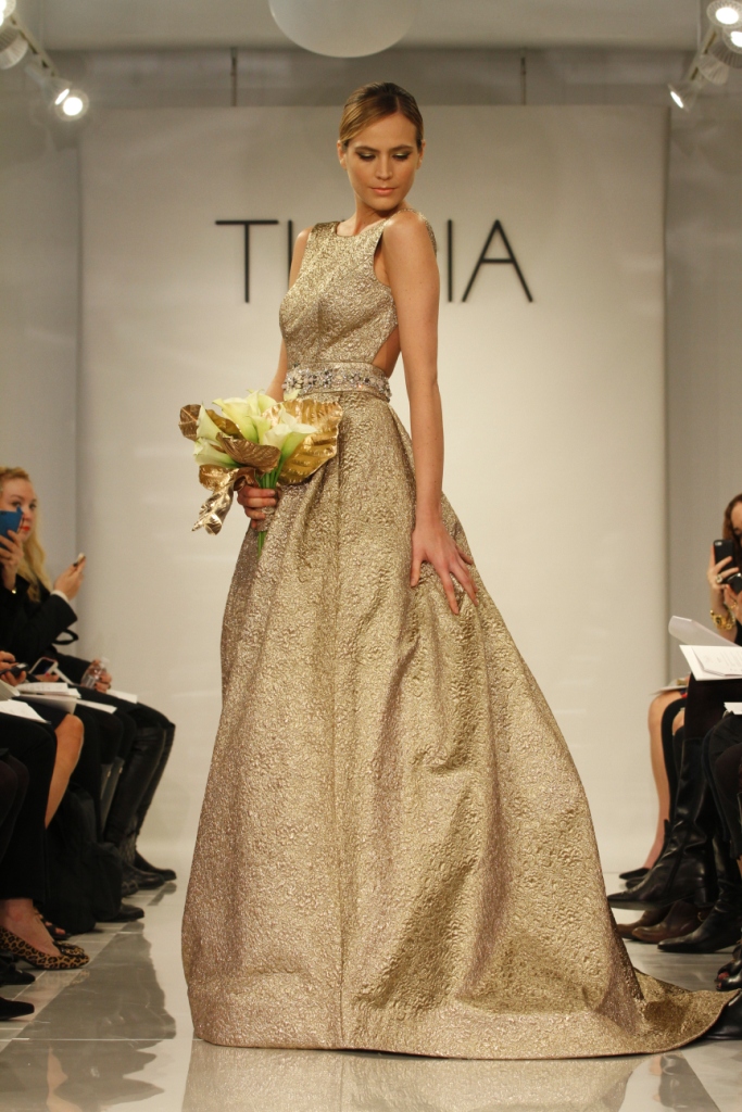 Ava by Theia 2014, Gold Wedding Dress