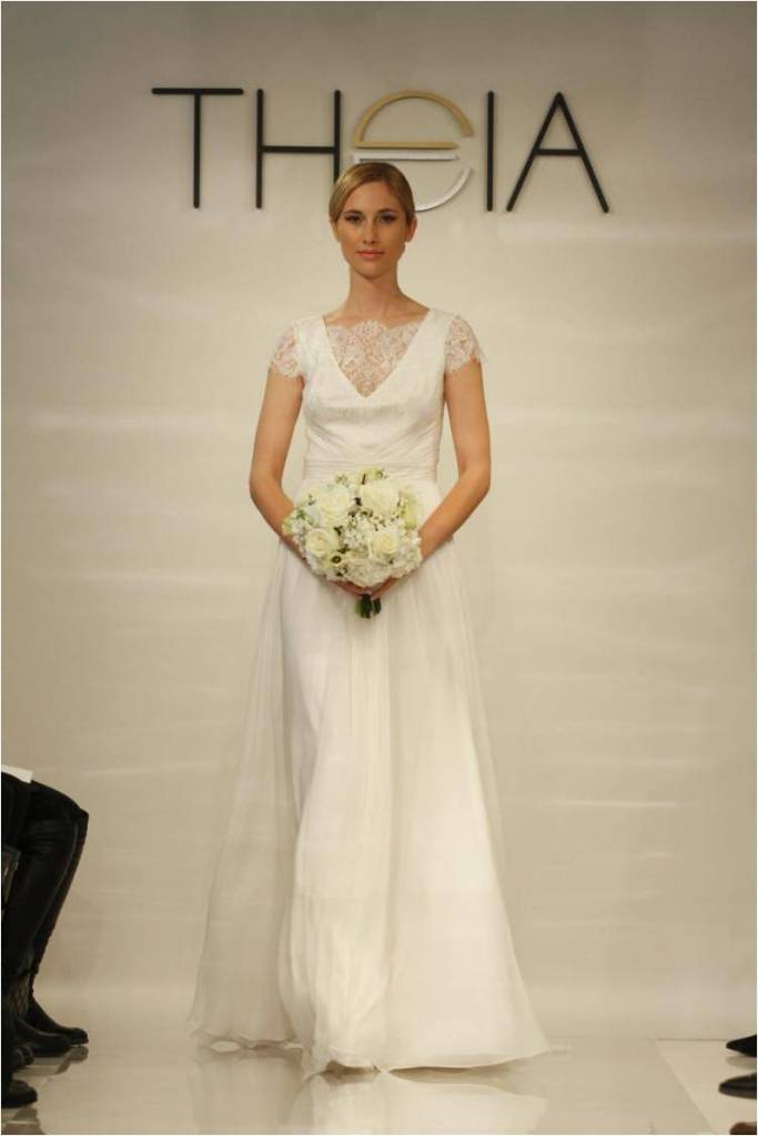 Anise Lace Cap Sleeve Wedding Dress by Theia 2014