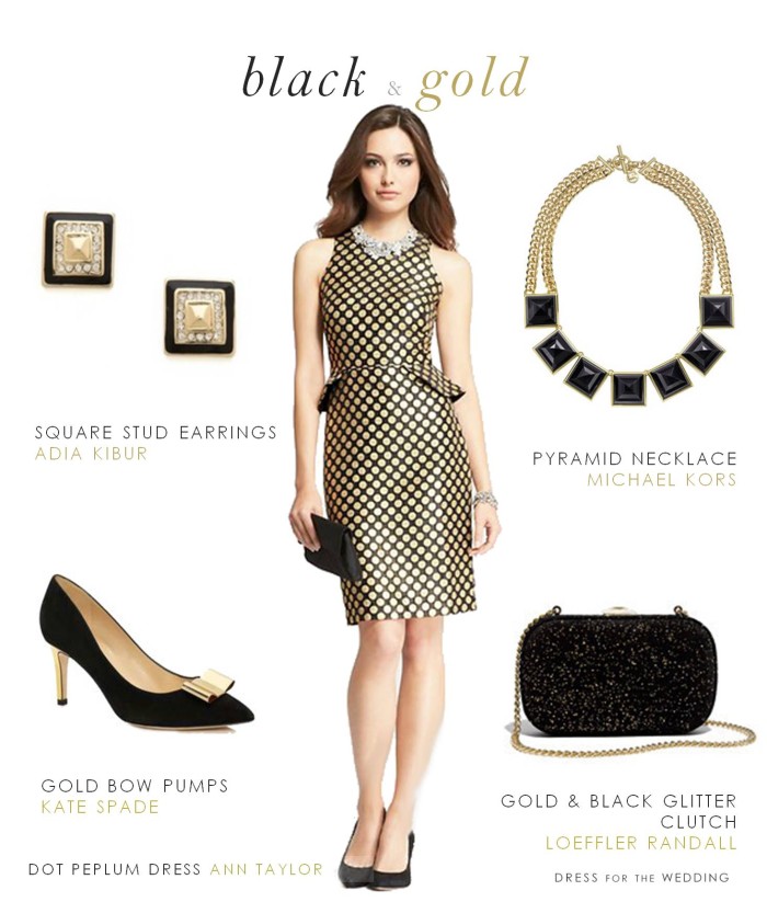 Black and Gold Dot Dress