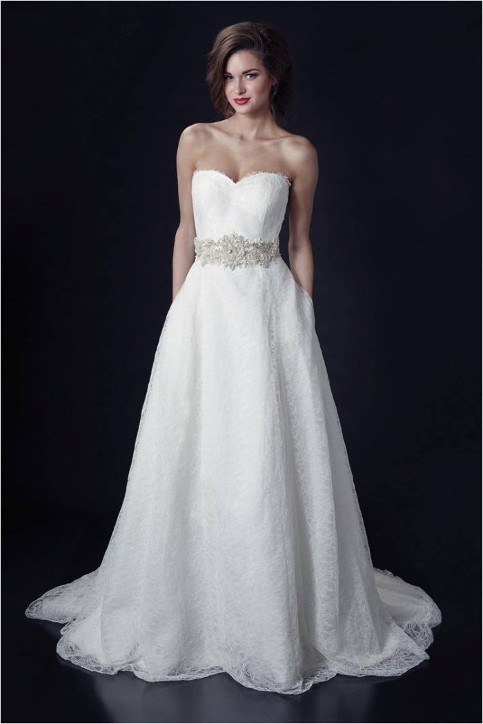 Eloise Gatsby and Jeana Lee Belt Strapless Wedding Dress by Heidi Elnora