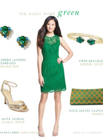 Green Bow Back Dress for a Wedding