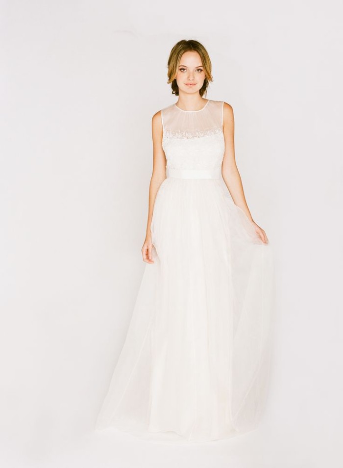 Illlusion Neckline Wedding Dress by Saja Style FL6290