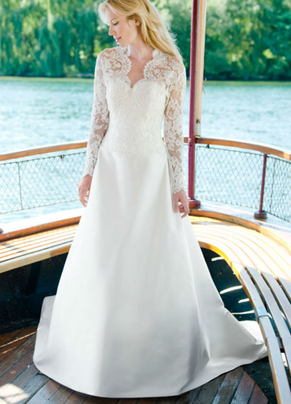 Katherine Lea Ann Belter Lace Long Sleeve Wedding Dress