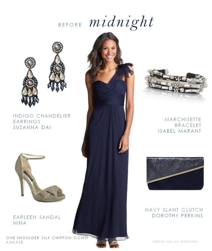 Midnight Blue Formal Dress for a Wedding