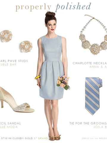 Pale Gray Blue Bridesmaid Dress