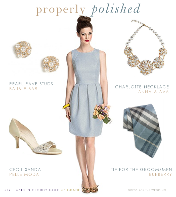 Pale Gray Blue Bridesmaid Dress