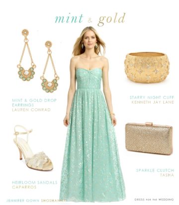 Mint and Gold Dress