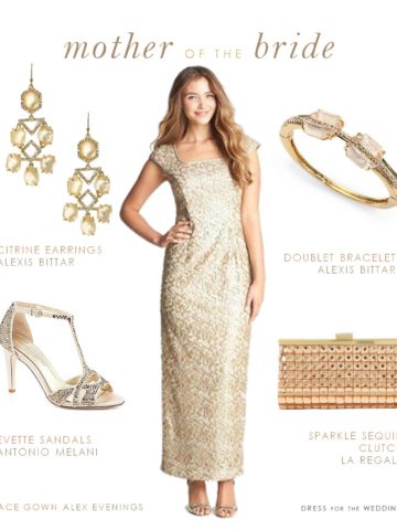 Champagne Gold Lace Mother of the Bride Gown
