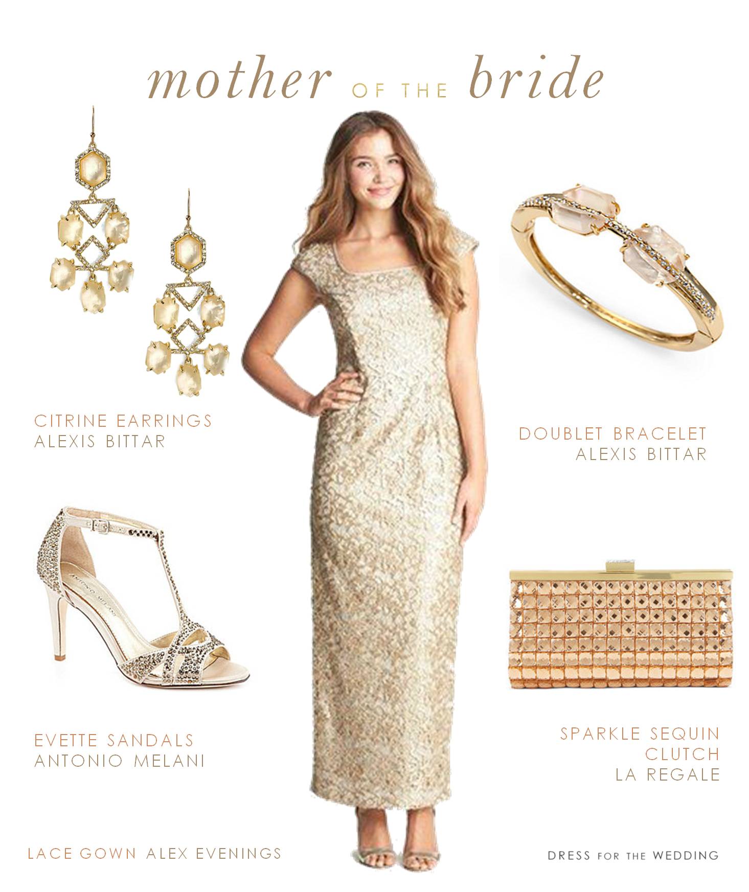 Champagne Gold And Lace Gown For Mother Of The Bride